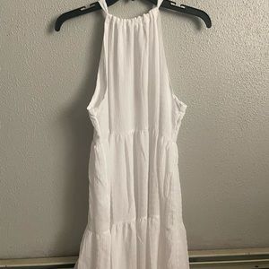 White High Neck Dress